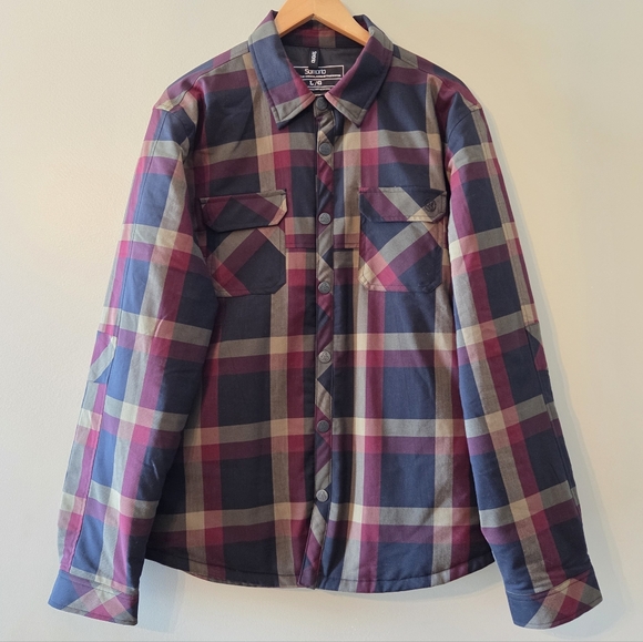 Sombrio Vagabond Men's Plush Insulated Plaid Button Down Flannel Shirt Sz Large - Picture 3 of 16